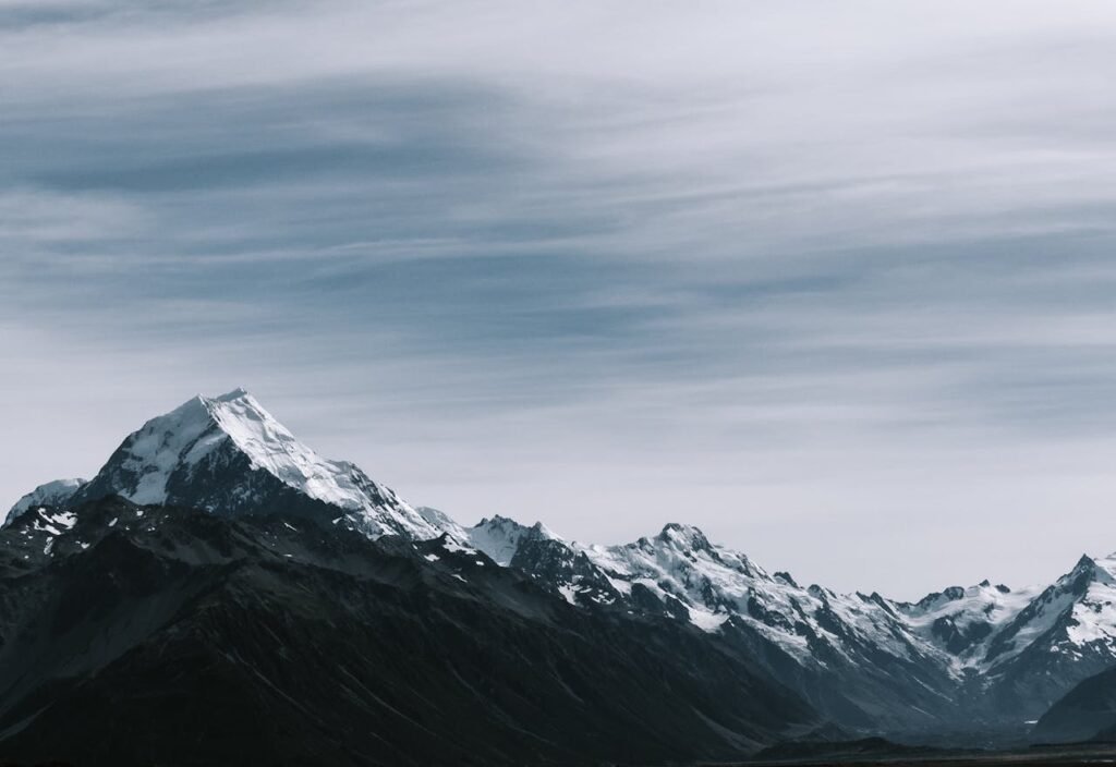 Snow-coated Rocky Mountains